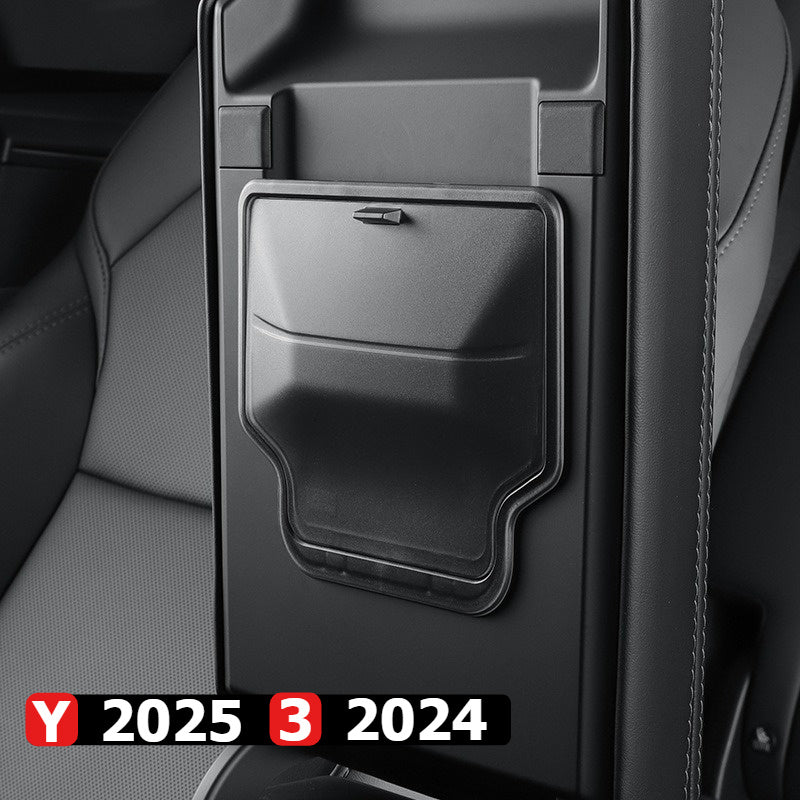 BASENOR 3 stuks Tesla Model Y Model 3 Center Console Organizer [Carbon Fiber Edition] Armsteun verborgen opbergdoos, aangepast voor model Y 2021-2024 Tesla Model 3 2021-2023