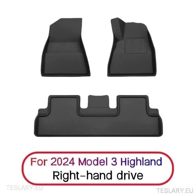 3D XPE All Weather Floor Mats RHD for Tesla 3 / 3+ Highland / Y - TESLARY Tesla Shop Accessories Europe Nederlands Ireland Deutschland Espana Alicante France Italia