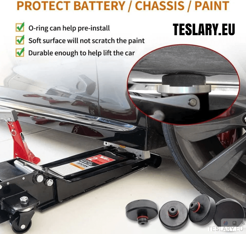 EV Jacking Point Adapter Kit 4 Pack with Case for Tesla , BYD & Other EVs - TESLARY Tesla Shop Accessories Europe Nederlands Dublin Cork Ireland Deutschland Espana Alicante France Italia