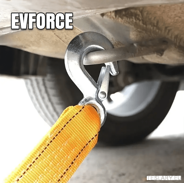 Heavy Duty 5 Ton Nylon Tow Strap - Universal - TESLARY Tesla Shop Accessories Europe Nederlands Dublin Cork Ireland Deutschland Espana Alicante France Italia