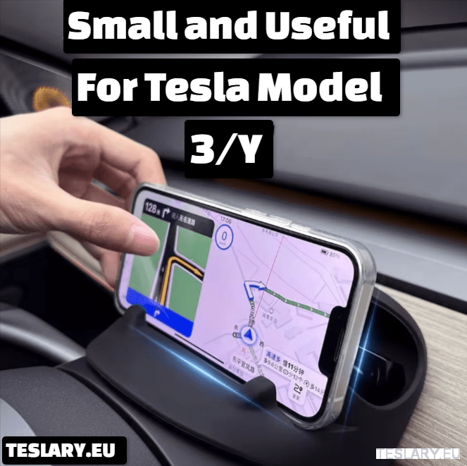 Steering Wheel Front Storage + Phone Holder for Tesla Model 3 / Y - TESLARY Tesla Shop Accessories Europe Nederlands Dublin Cork Ireland Deutschland Espana Alicante France Italia