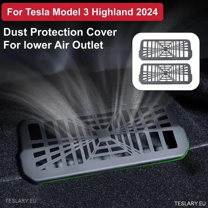 Tesla 3 Highland Under Seat Air Outlet Cover Plaid Style ( 2 Pieces ) - TESLARY Tesla Shop Accessories Europe Nederlands Ireland Deutschland Espana Alicante France Italia