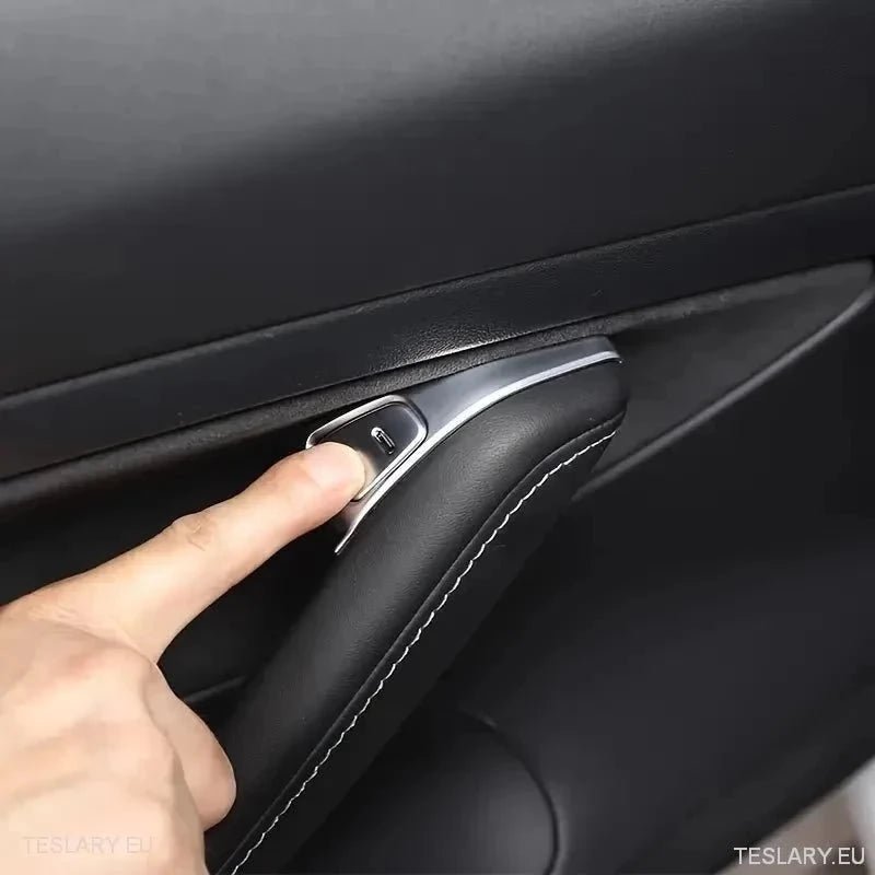 TESLA 3 / Y Windows Switch Protective Button Covers Chrome Plated - TESLARY Tesla Shop Accessories Europe Nederlands Ireland Deutschland Espana Alicante France Italia