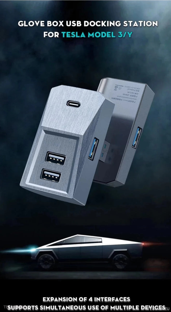 Tesla 3/Y Glove Box Docking Station ( LEFT HAND DRIVE ONLY ) - TESLARY Tesla Shop Accessories Europe Nederlands Ireland Deutschland Espana Alicante France Italia