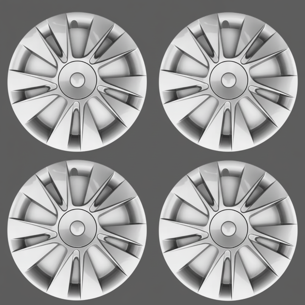 Tesla Model 3 (2019 - 2023) 18" Concave Style Bright Silvery Durable ABS Material - TESLARY Tesla Shop Accessories Europe Nederlands Dublin Cork Ireland Deutschland Espana Alicante France Italia
