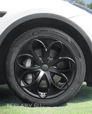 TESLA MODEL Y 19" PETAL STYLE WHEEL HUBS -TESLARY.IE Tesla Shop Europe