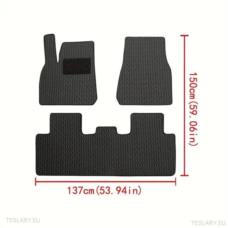 Tesla Model Y Custom PU Leather Floor Mats ( LEFT HAND DRIVE ) - TESLARY Tesla Shop Accessories Europe Nederlands Ireland Deutschland Espana Alicante France Italia