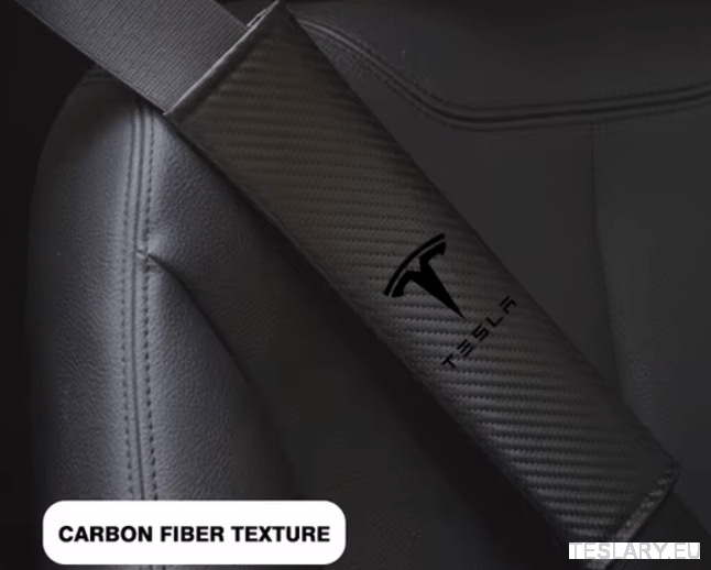 Tesla Seat Belt Shoulder Protector with Logo ( 2 Pieces ) - TESLARY Tesla Shop Accessories Europe Nederlands Dublin Cork Ireland Deutschland Espana Alicante France Italia