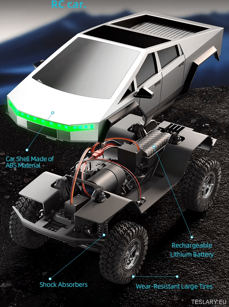 Tesla Style Cyber truck Remote Control - XL Off - Road Adventure - TESLARY Tesla Shop Accessories Europe Nederlands Dublin Cork Ireland Deutschland Espana Alicante France Italia