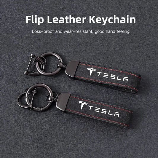 Porte-Clés Suédé Tesla : Élégance et Fonctionnalité Uniques
