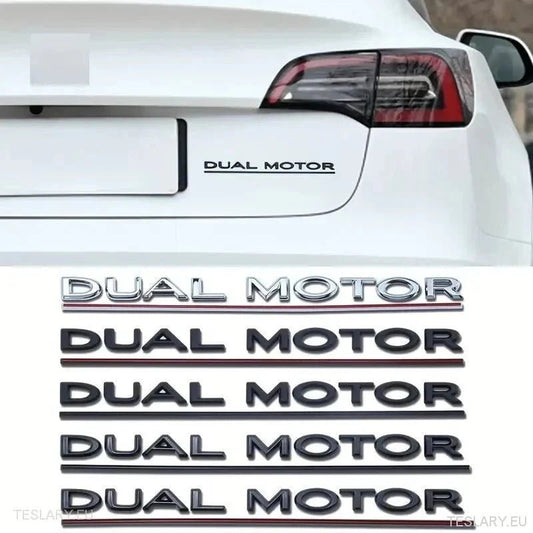 Tesla Model 3/Y Dual Motor Logo Emblem - Viimeisin Lisävaruste