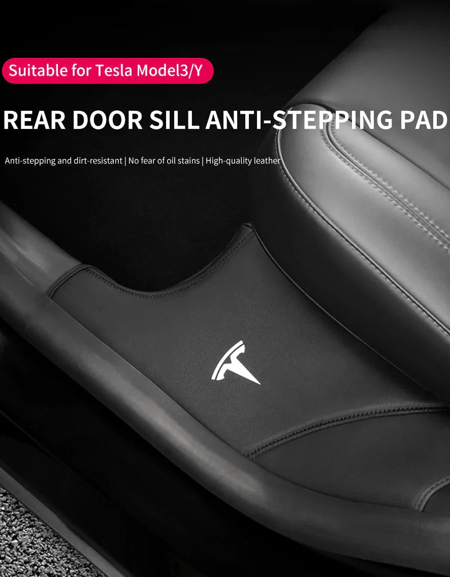 Ultimatives Zubehör für Tesla: Leder Schutzleisten für Model 3 / Y