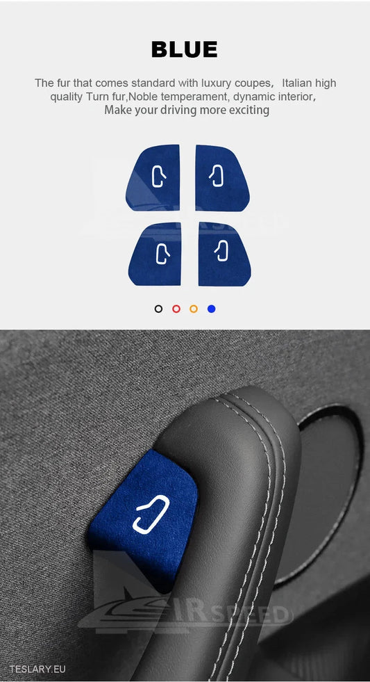 Upgrade Tesla Interieur met Luxe Alcantara Button Covers