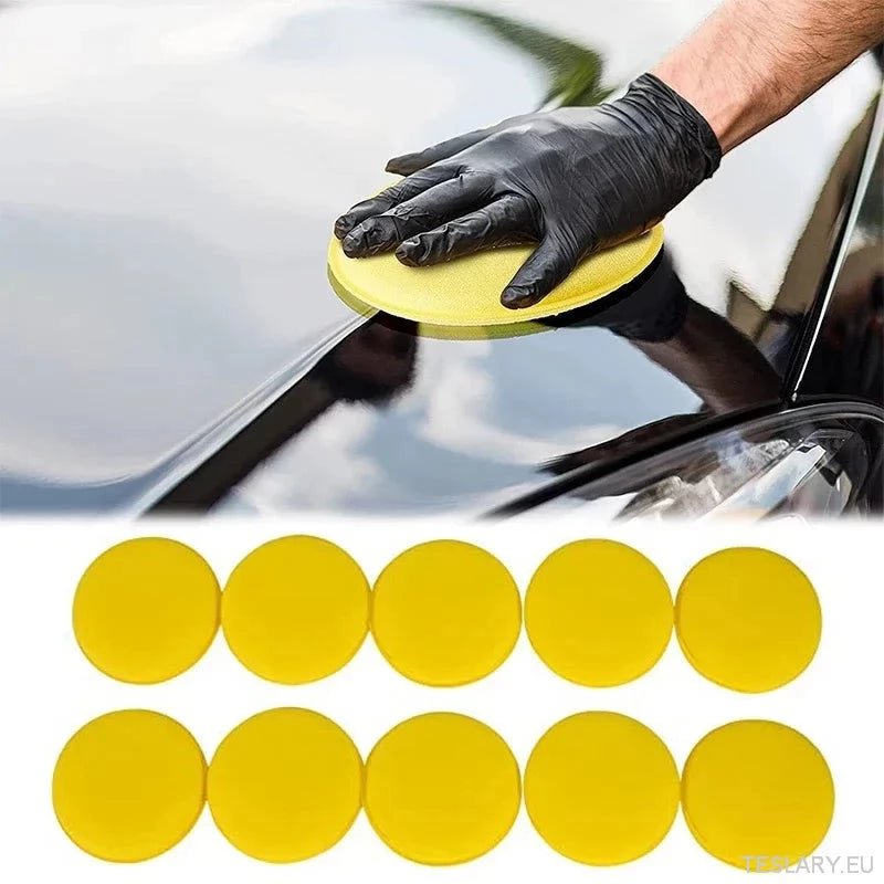 10pcs round car wax polish wax foam sponge high density applicator pads cleaning sponge auto detail washing car cleaning tool - TESLARY Tesla Shop Accessories Europe Nederlands Dublin Cork Ireland Deutschland Espana Alicante France Italia