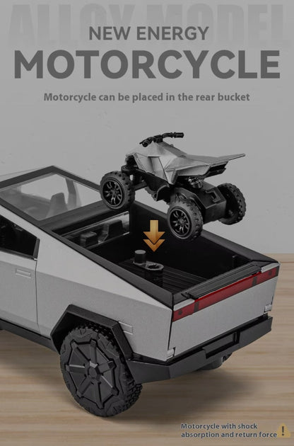1:32 Tesla Cybertruck Style Toy Off Road Diecast Metal Truck with Lights & Pull Back Toy for Childrens or Adults - TESLARY Tesla Shop Accessories Europe Nederlands Dublin Cork Ireland Deutschland Espana Alicante France Italia