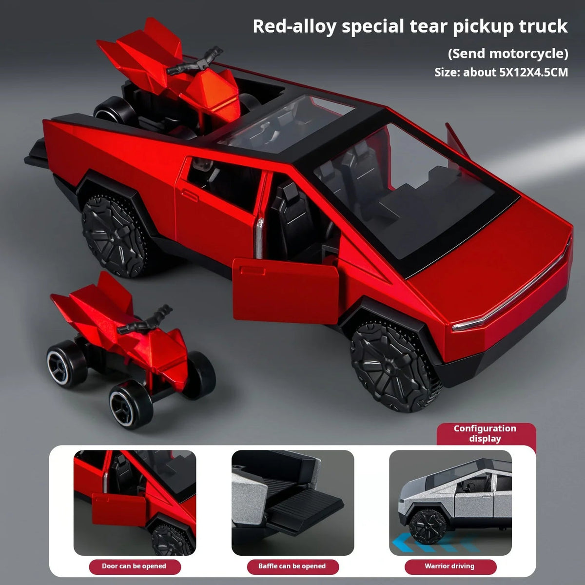 Camion tout-terrain Tesla Cybertruck Style à l'échelle 1:36, miniature en métal moulé sous Camion tout-terrain Tesla Cybertruck Style à l'échelle 1:36, miniature en métal moulé sous