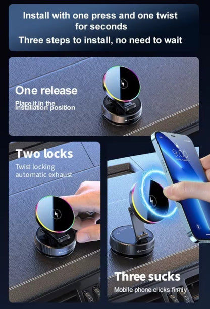 15W Wireless Car Charger Car Phone Holder with Charging Can 360 Rotate & Foldable - TESLARY Tesla Shop Accessories Europe Nederlands Dublin Cork Ireland Deutschland Espana Alicante France Italia