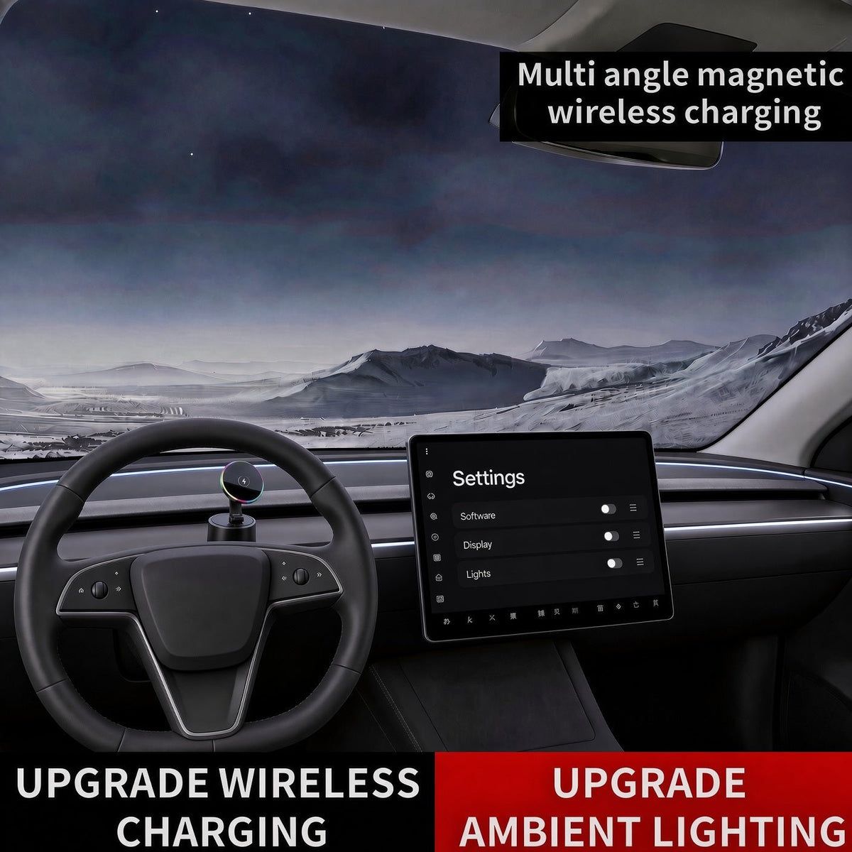 15W Wireless Car Charger Car Phone Holder with Charging Can 360 Rotate & Foldable - TESLARY Tesla Shop Accessories Europe Nederlands Dublin Cork Ireland Deutschland Espana Alicante France Italia