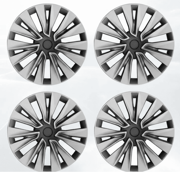19" Silver & Black Wheel Covers for Model Y 2021 - 2025 - TESLARY Buy Tesla Shop Accessories Europe Nederlands Dublin Cork Ireland Deutschland Espana Iceland Finland France Italia