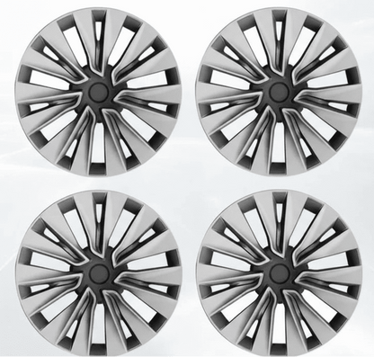 19" Silver & Black Wheel Covers for Model Y 2021 - 2025 - TESLARY Buy Tesla Shop Accessories Europe Nederlands Dublin Cork Ireland Deutschland Espana Iceland Finland France Italia