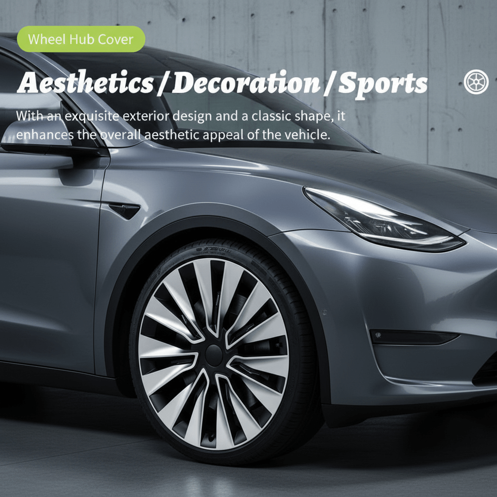 19" Silver & Black Wheel Covers for Model Y 2021 - 2025 - TESLARY Buy Tesla Shop Accessories Europe Nederlands Dublin Cork Ireland Deutschland Espana Iceland Finland France Italia