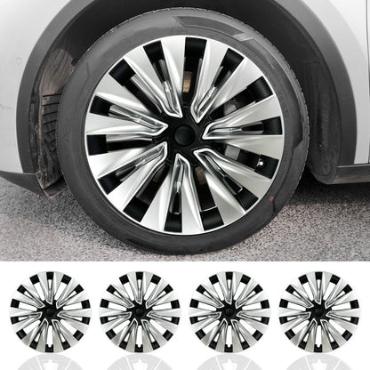 19" Silver & Black Wheel Covers for Model Y 2021 - 2025 - TESLARY Buy Tesla Shop Accessories Europe Nederlands Dublin Cork Ireland Deutschland Espana Iceland Finland France Italia