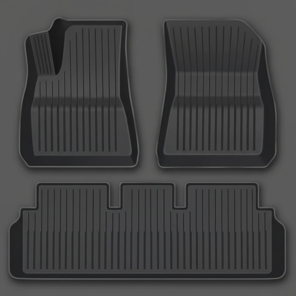 3D TPE All Weather Floor Mats LHD for Tesla Model 3 , Model 3 Highland , Model Y and Model Juniper - TESLARY Tesla Shop Accessories Europe Nederlands Dublin Cork Ireland Deutschland Espana Alicante France Italia