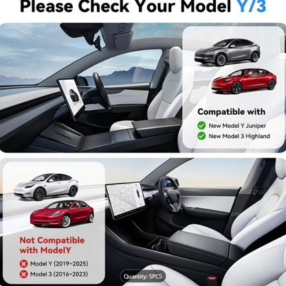 5pcs/Set Center Console Organizer Tray for Tesla Model Y Juniper & Model 3+ Highland - TESLARY Tesla Shop Accessories Europe Nederlands Dublin Cork Ireland Deutschland Espana Alicante France Italia