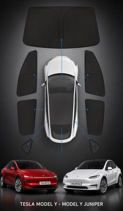 8 Window Privacy Sunshades , For Tesla For Model Y & Model Y Juniper All Window Shades for Camping & Privacy - TESLARY Tesla Shop Accessories Europe Nederlands Dublin Cork Ireland Deutschland Espana Alicante France Italia