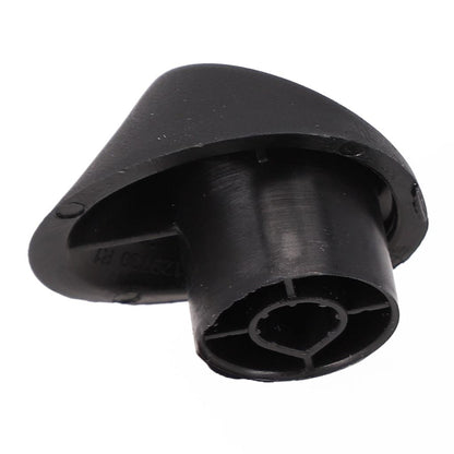 A black plastic automotive or motorcycle handlebar switch knob, shown from a three-quarters perspective on a white background. Tesla Trunk Rubber Stopper 1507940-00-C and 1507942-00-C Buy from Ireland and Europes teslary.eu