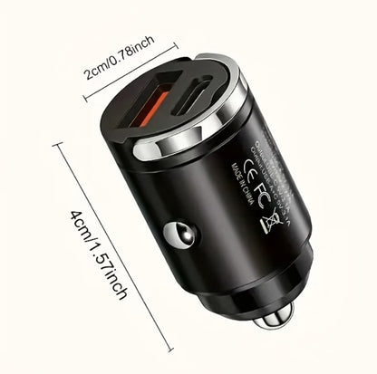 USB-C 12 VOLT Charger Adapter 100W Dual Port Metal Car Charger Fast Easy Universal Tesla , Byd, VW ID , Kia , MG