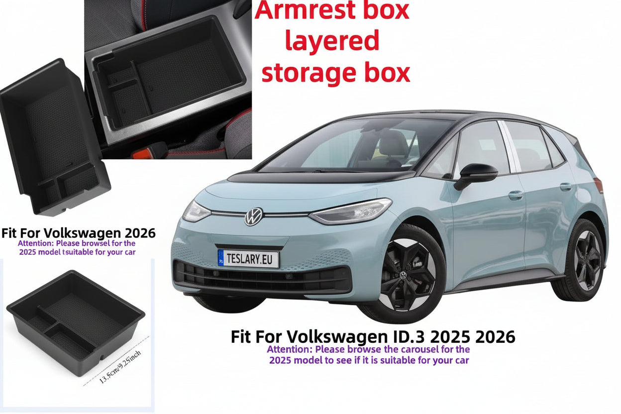 Car Storage Center Console Organizer Compartment Divider for Volkswagen VW ID.3 ID3 2021-2026