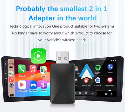 Wireless CarPlay Android Auto Smart Dongle for All Cars