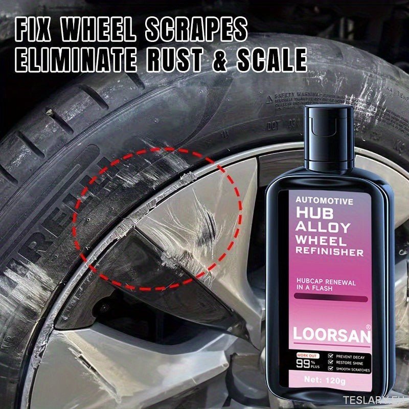 Automotive Hub Wheel Refinisher, Alloy Wheel Scratch Repair Paste, Car Maintenance Polishing Cream for Rust & Scale Removal - TESLARY Tesla Shop Accessories Europe Nederlands Dublin Cork Ireland Deutschland Espana Alicante France Italia