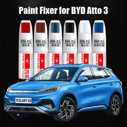 BYD SEAL , ATTO 3 & DOLPHIN Paint Repair Pens for DIY Repairs of Scratches and for Paint Touch Ups - TESLARY Buy Tesla Shop Accessories Europe Nederlands Dublin Cork Ireland Deutschland Espana Iceland Finland France Italia
