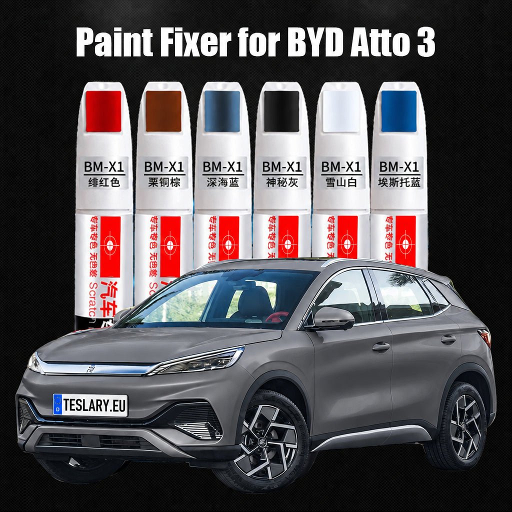 BYD SEAL , ATTO 3 & DOLPHIN Paint Repair Pens for DIY Repairs of Scratches and for Paint Touch Ups - TESLARY Buy Tesla Shop Accessories Europe Nederlands Dublin Cork Ireland Deutschland Espana Iceland Finland France Italia