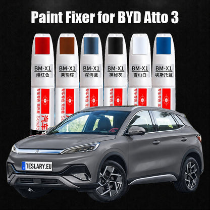 BYD SEAL , ATTO 3 & DOLPHIN Paint Repair Pens for DIY Repairs of Scratches and for Paint Touch Ups - TESLARY Buy Tesla Shop Accessories Europe Nederlands Dublin Cork Ireland Deutschland Espana Iceland Finland France Italia