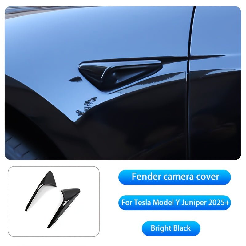 Tesla Model Y Juniper - Tesla Model 3 Highland Side Camera Covers Carbon Bright Matte Black - Europe Teslary.Eu Ireland Deutschland France Italia Espana Netherlands Portugal Sverige Scotland Belfast Dublin Cork Belgique Paris Berlin Accessories Fast Delivery Vitesse Georgia