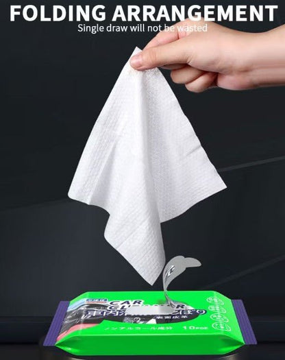 Car Cleaning Wipes ( Wet ) in a pack of 10 for Seat , Dash and More - Ideal for Your Tesla - TESLARY Tesla Shop Accessories Europe Nederlands Dublin Cork Ireland Deutschland Espana Alicante France Italia