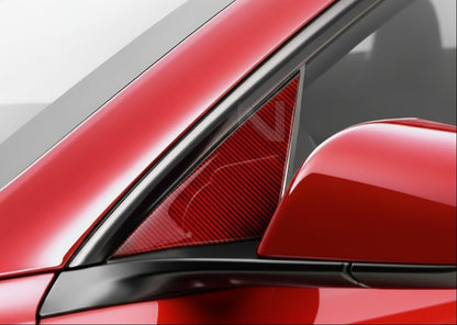 Cache de rétroviseur extérieur en fibre de carbone pour Tesla Model 3 Highlands en noir ou en rouge - TESLARY Tesla Shop Accessoires Europe Pays-Bas Dublin Cork Irlande Allemagne Espagne Alicante France Italie
