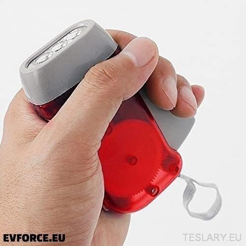 Emergency Portable Hand Crank Flashlight - Ideal for Car Emergency Kit - TESLARY Tesla Shop Accessories Europe Nederlands Dublin Cork Ireland Deutschland Espana Alicante France Italia