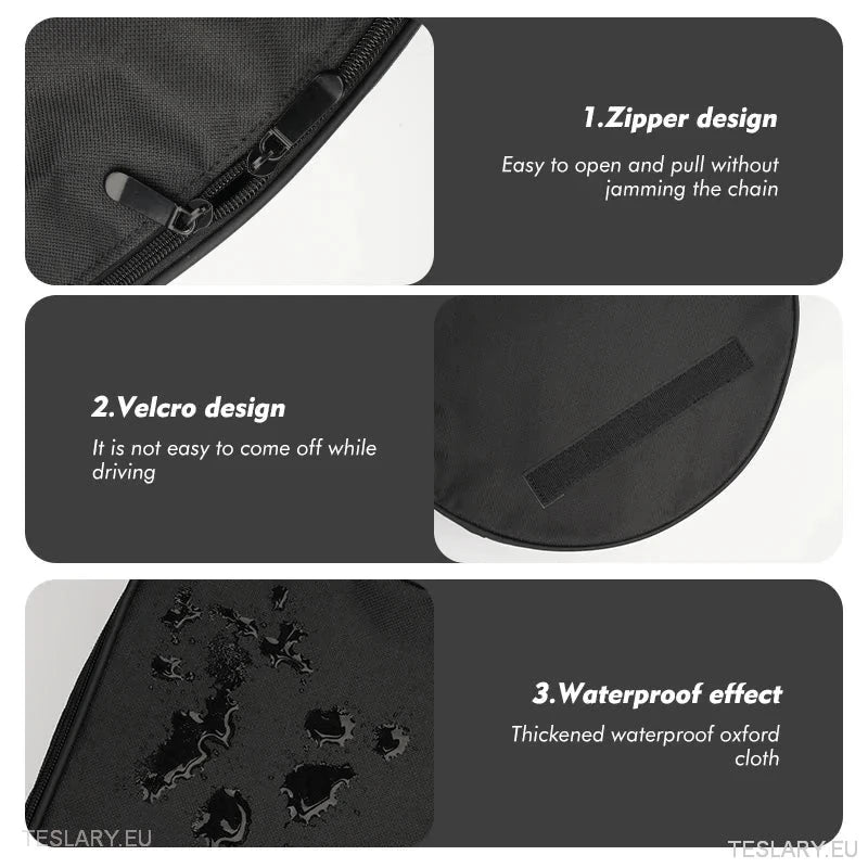 EV Cable Storage Bags Round & Square with Logo - TESLARY Tesla Shop Accessories Europe Nederlands Ireland Deutschland Espana Alicante France Italia