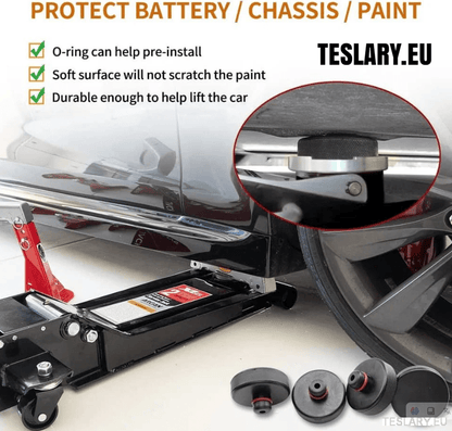 EV Jacking Point Adapter Kit 4 Pack with Case for Tesla , BYD & Other EVs - TESLARY Tesla Shop Accessories Europe Nederlands Dublin Cork Ireland Deutschland Espana Alicante France Italia
