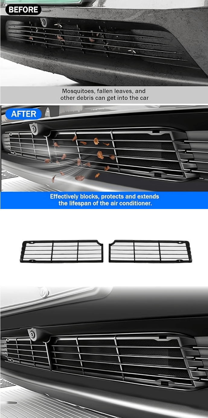 Protector de entrada de malla de la rejilla inferior delantera para Tesla Model 3 2019 - 2023 , Model Y 2022 - 2024 , Model 3 Highland Estándar y Premium, Model Y Juniper Premium - TESLARY Comprar accesorios Tesla en Europa Países Bajos Dublín Cork Irlanda Alemania España Islandia Finlandia Francia Italia