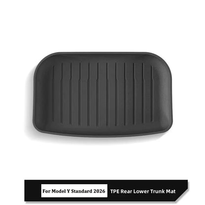 Tesla_Model_Y_Juniper_Standard_2026_RWD_TPEF_Frunk_Trunk_Mats_Protectors_Europe_Acheter_Chez_Teslary.euIrlande - Pologne - Allemagne - Norvège - Portugal - Angleterre - Espagne - Italie - Suède - Finlande - Danemark