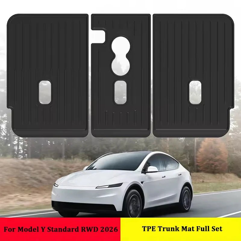 Tesla_Model_Y_Juniper_Standard_2026_RWD_TPEF_Frunk_Trunk_Mats_Protectors_Europe_Acheter_Chez_Teslary.euIrlande - Pologne - Allemagne - Norvège - Portugal - Angleterre - Espagne - Italie - Suède - Finlande - Danemark