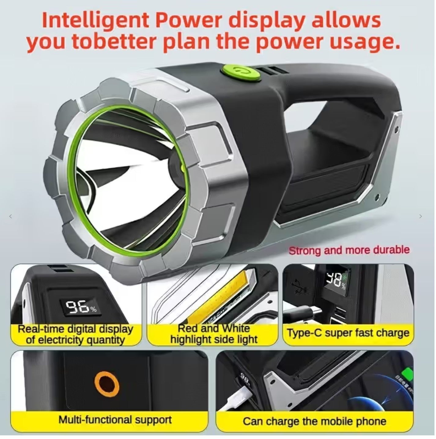 Handheld Emergency Torch with Long Range Beam and Easy USB Charging Ideal for your Emergency Car Kit - Tesla - TESLARY Tesla Shop Accessories Europe Nederlands Dublin Cork Ireland Deutschland Espana Alicante France Italia