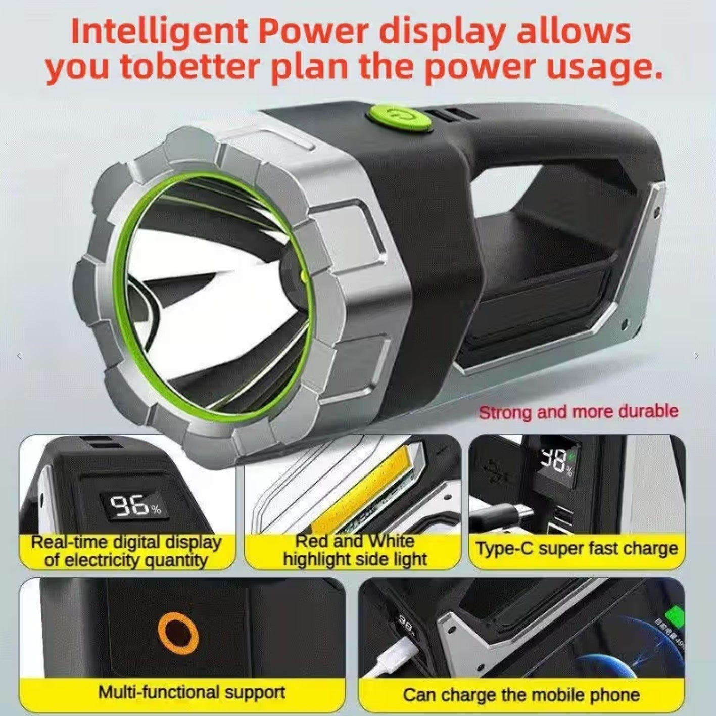 Handheld Emergency Torch with Long Range Beam and Easy USB Charging Ideal for your Emergency Car Kit - Tesla - TESLARY Tesla Shop Accessories Europe Nederlands Dublin Cork Ireland Deutschland Espana Alicante France Italia