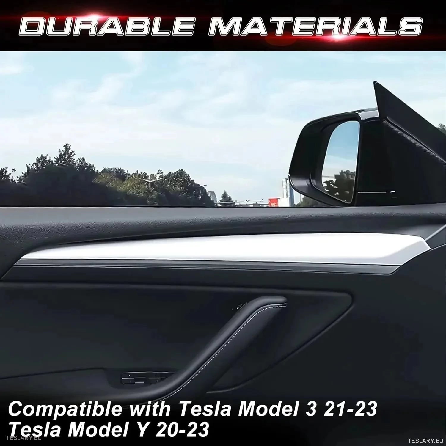 Internal Door Side Trims Tesla 3/Y - TESLARY Tesla Shop Accessories Europe Nederlands Dublin Cork Ireland Deutschland Espana Alicante France Italia