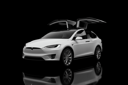 Tesla Model X white on black background